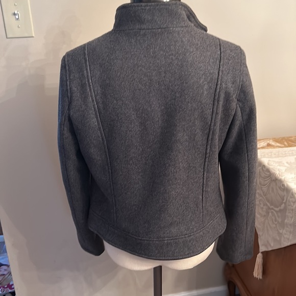 MOSSIMO GREY WOOL BLEND JACKET  w/ leather trim SIZE MEDIUM NEW W/O TAGS - Picture 2 of 4